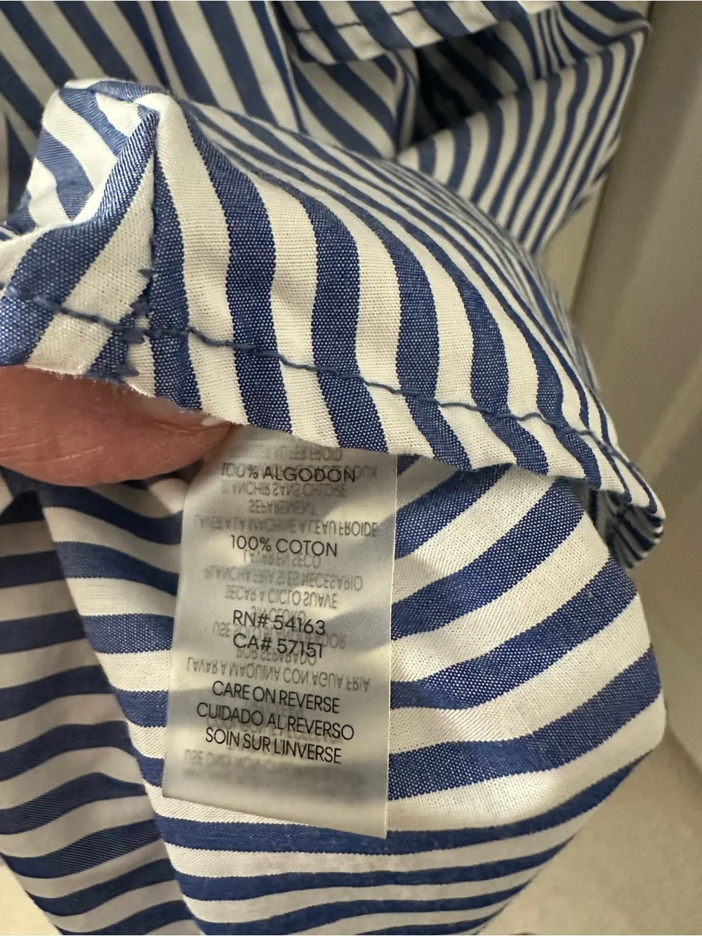 NWOT  Calvin Klein Navy and White Striped Wrap Midi Dress